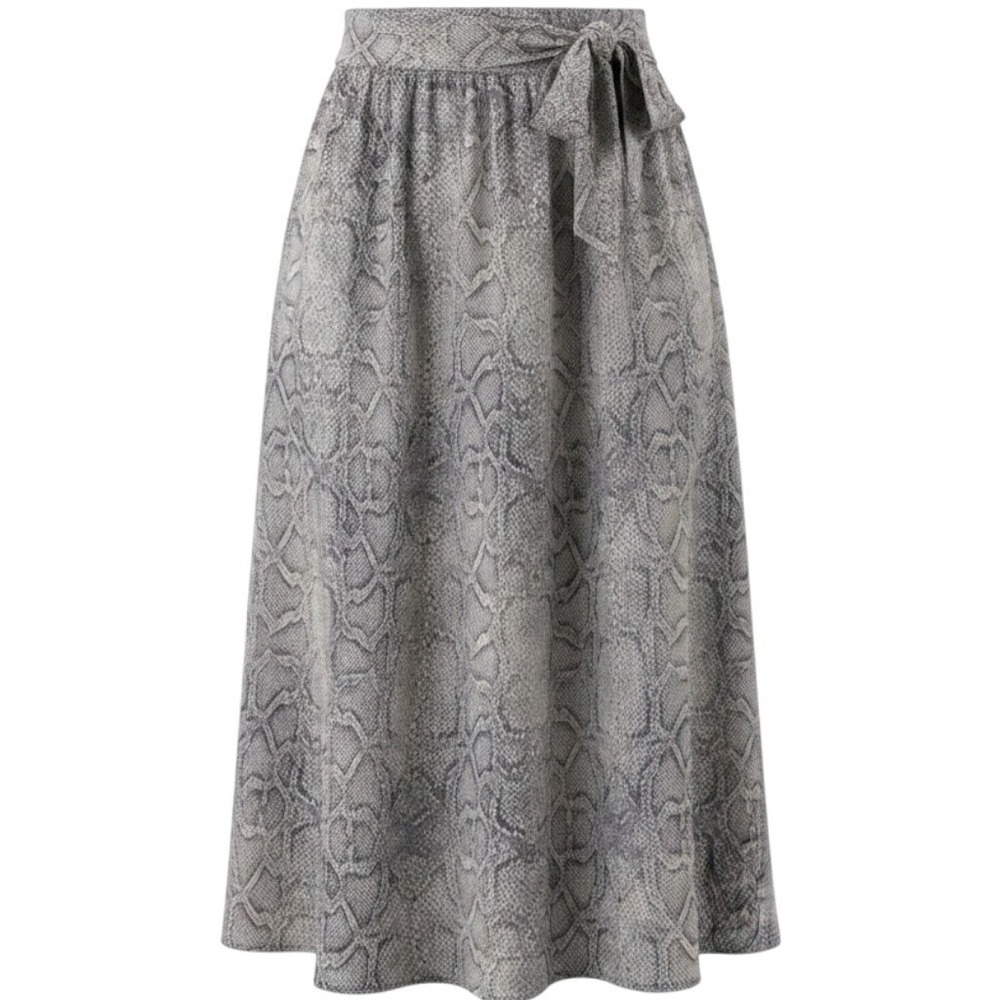 Maeve Anthropologie Annette Snakeskin Midi Skirt Side Slits Statement Classic 6